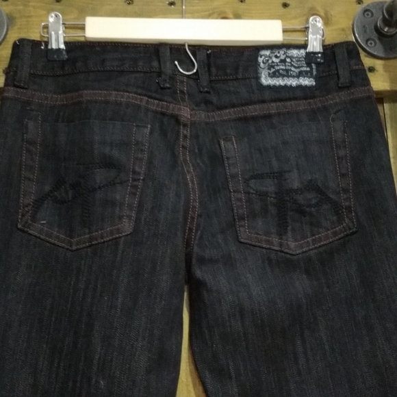 DENIM VINTAGE RETRO CHIP AND PEPPER LAGUNA BEACH FLARE WIDE JEANS SIZE 9 - Picture 5 of 8